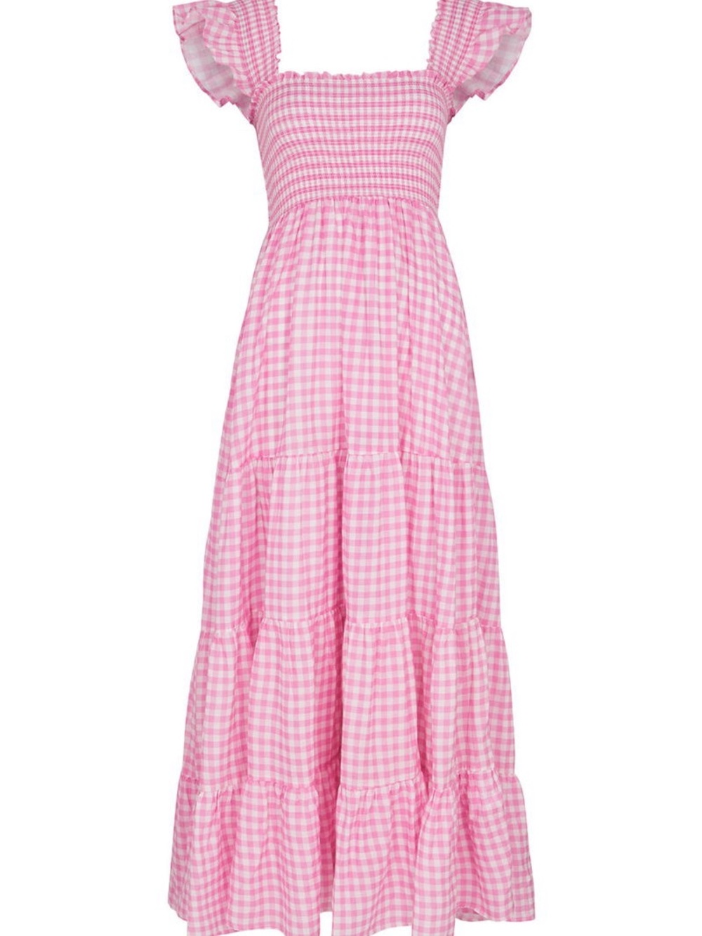 NWT - Kendall Cotton Pink Gingham Midi Dress (XL) - Picture 4 of 13
